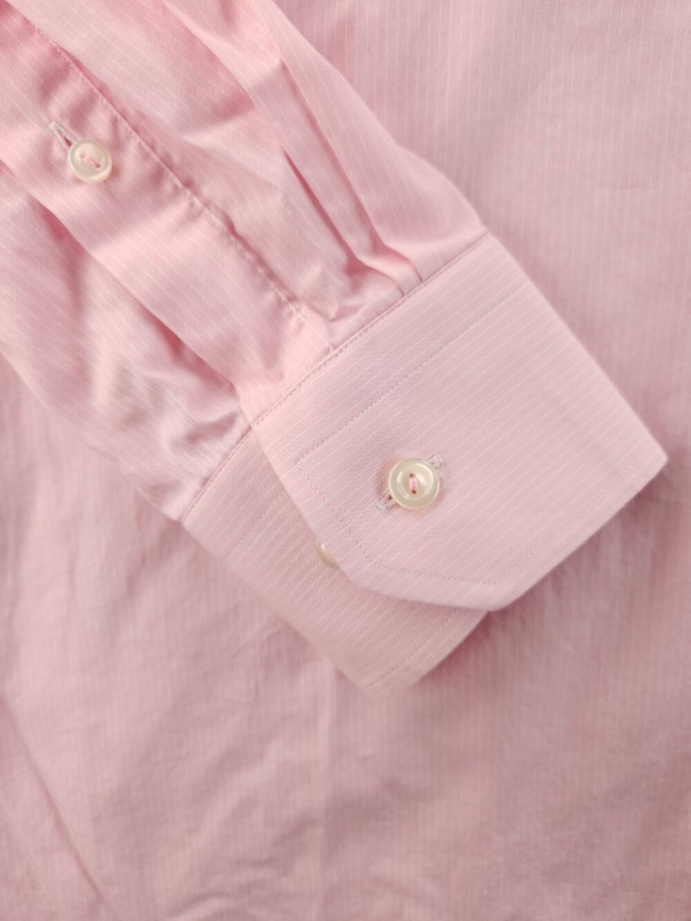 Eton Romania Pink 16.5 Striped Cotton Elegant Shirt Button Up Convertible Cuff - Picture 4 of 16